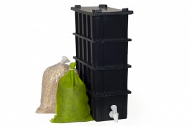 Mini Composteira Domstica Preta 4 andares - 4l com suporte