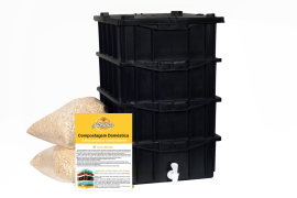 Composteira Dom�stica Preta 4 andares - 15l